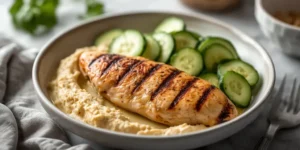 Fresh Chicken Cucumber Hummus Bowls