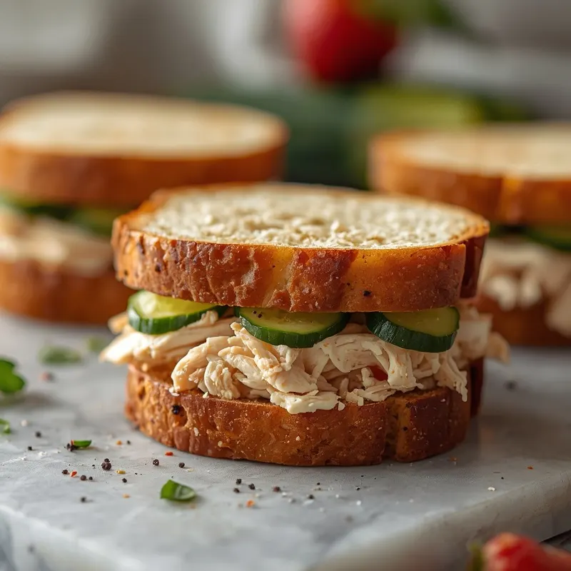 Fresh Chicken Cucumber Tea Sandwiches