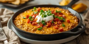 Cheesy Chicken Nacho Skillet Dip