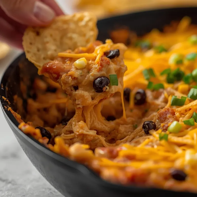 Cheesy Chicken Nacho Skillet Dip