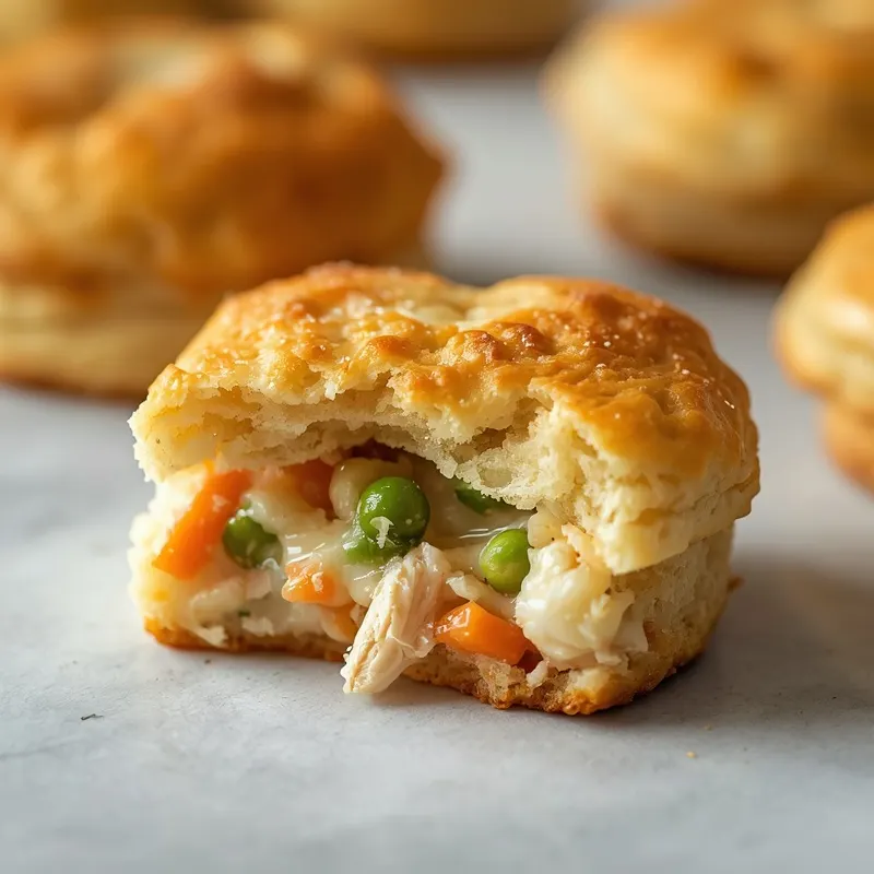 Golden Chicken Pot Pie Biscuit Skillet