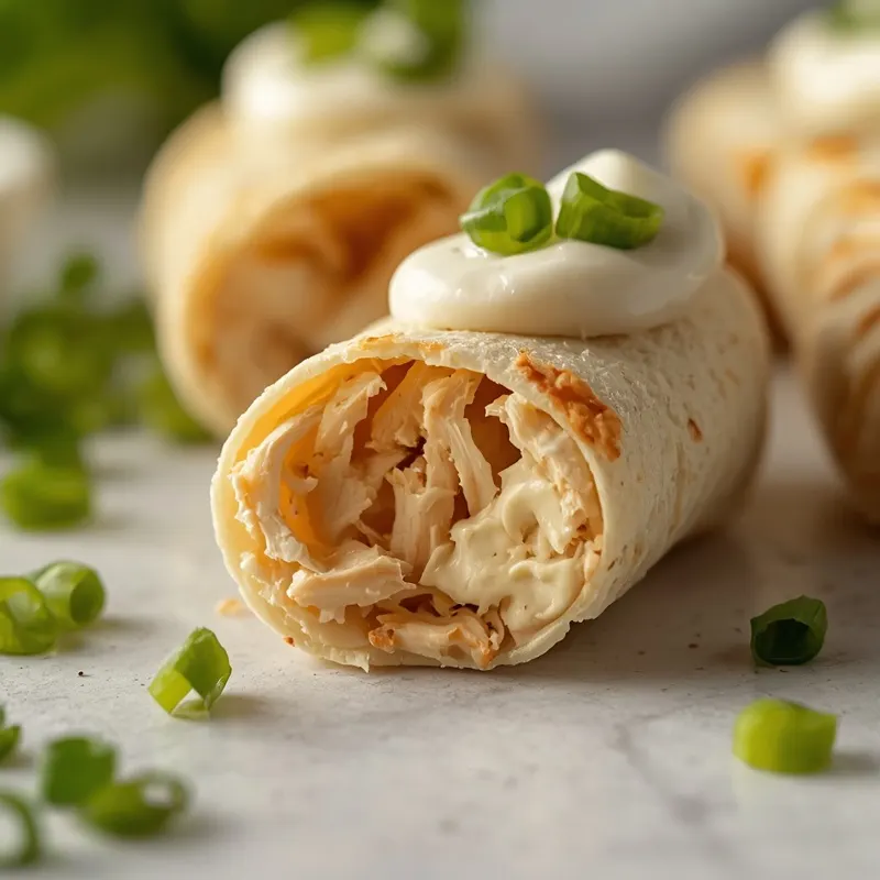 Creamy Chicken Ranch Tortilla Roll Ups