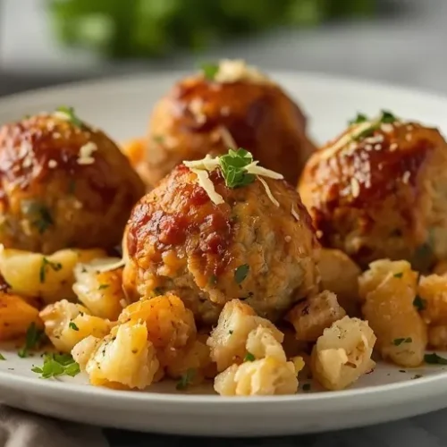 chicken stuffing meatball bake recipe