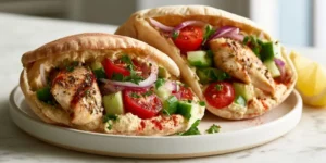 High Protein Chicken Pitas