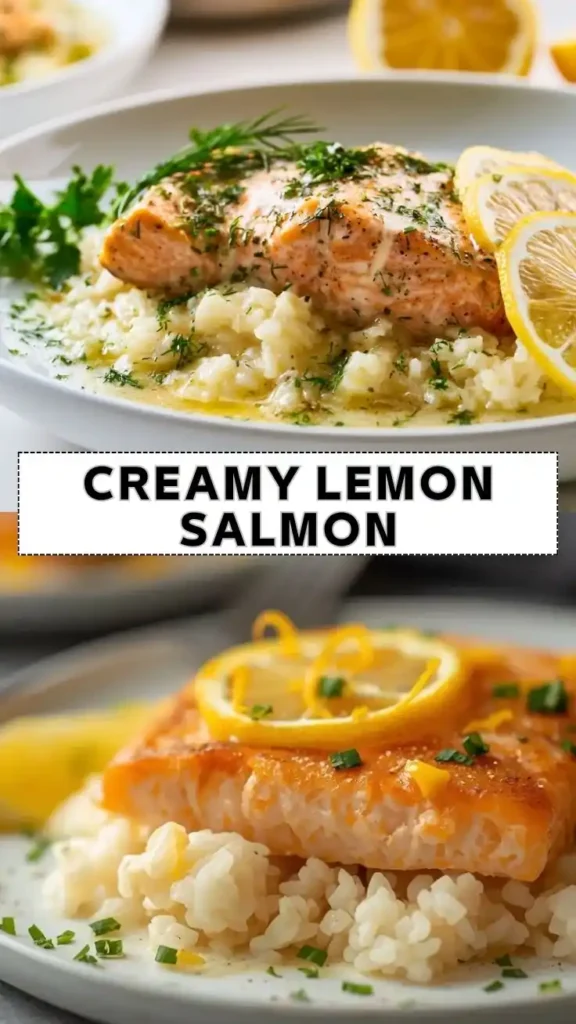 Creamy Lemon Salmon | Easy Garlic Butter Salmon Recipe Creamy Lemon Salmon Recipe with Rice – Easy Garlic Butter Salmon
