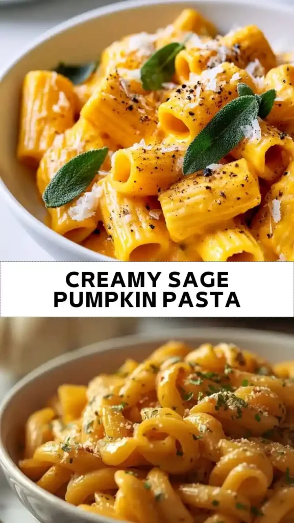 Creamy Sage Pumpkin Pasta Recipe Creamy Sage Pumpkin Pasta with Parmesan and Rigatoni