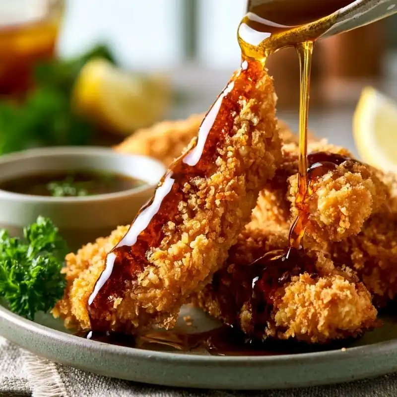 Crispy Hot Honey Chicken Tenders – Easy Sweet & Spicy Recipe Crispy hot honey chicken tenders drizzled with sweet and spicy honey glaze