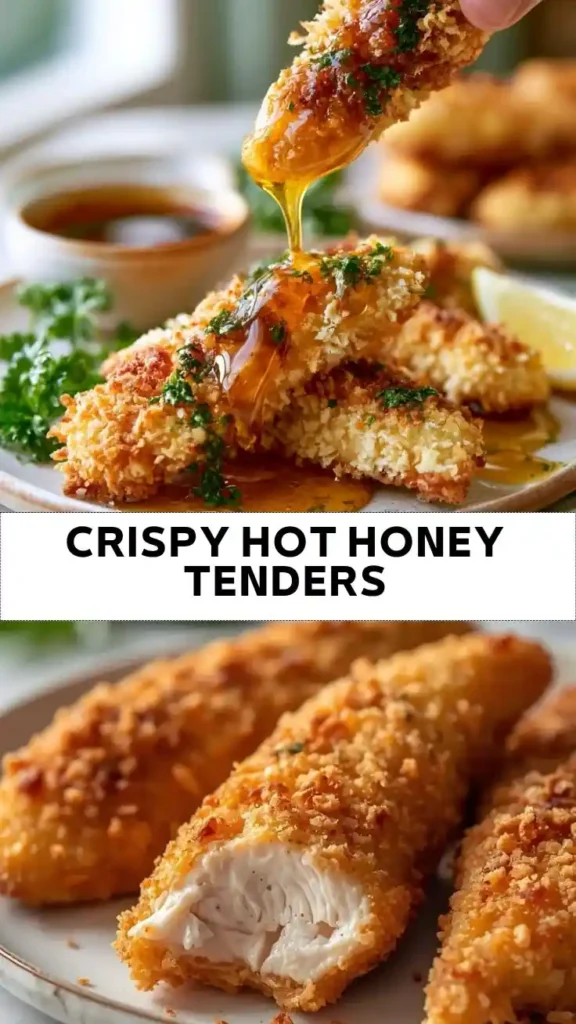 Crispy Hot Honey Chicken Tenders Recipe – Sweet and Spicy Crispy Chicken Crispy hot honey chicken tenders drizzled with spicy honey glaze