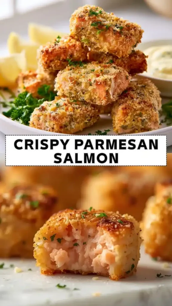 Crispy Parmesan Salmon Bites | Easy Oven-Baked Recipe Crispy Parmesan Salmon Bites Recipe – Easy Crunchy Salmon Appetizer