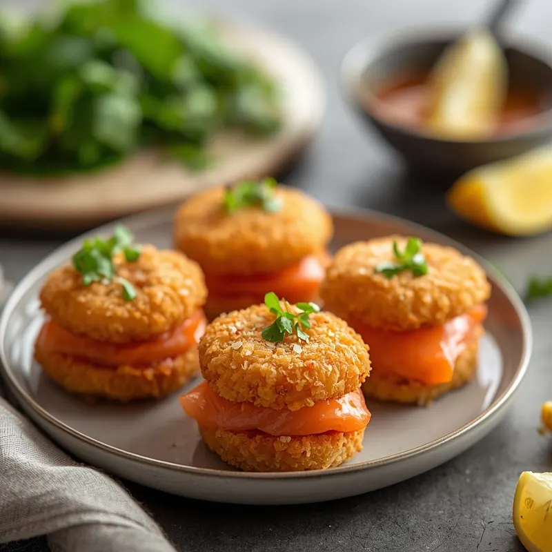 Crispy Salmon Sandwich Bites Crispy Salmon Sandwich Bites
