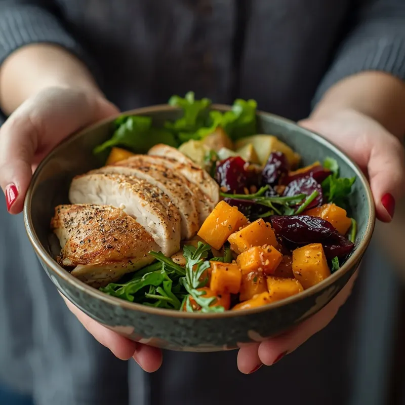 Colorful Fall Harvest Chicken Bowls