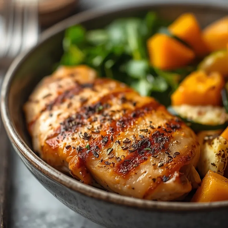 Colorful Fall Harvest Chicken Bowls