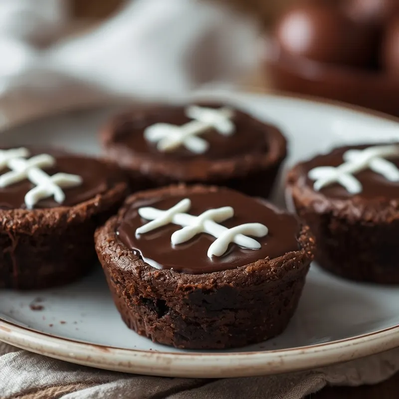 Fudgy Football Brownie Bite Cups Fudgy Football Brownie Bite Cups