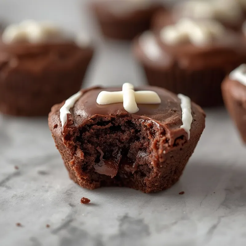 Fudgy Football Brownie Bite Cups Fudgy Football Brownie Bite Cups