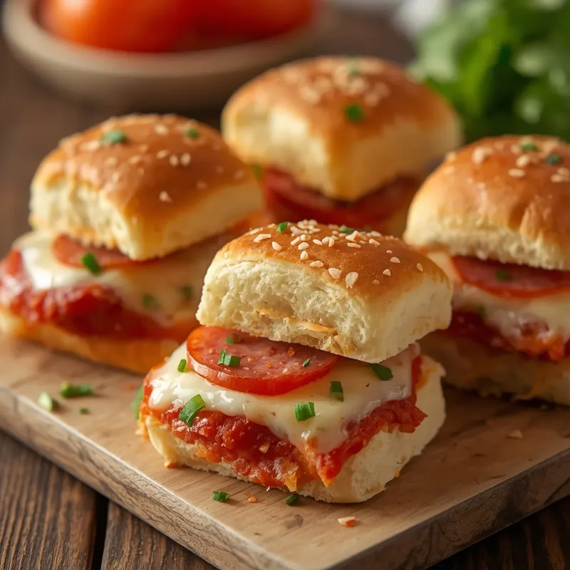Cheesy Football Pizza Sliders