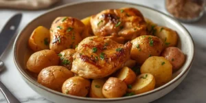 Golden Garlic Butter Chicken Potato Skillet