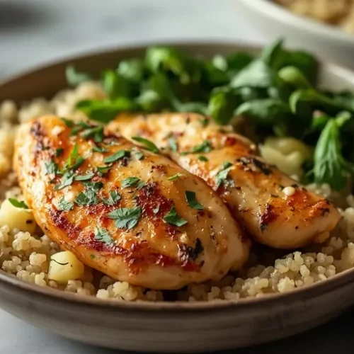 garlic herb chicken quinoa bowls recipe
