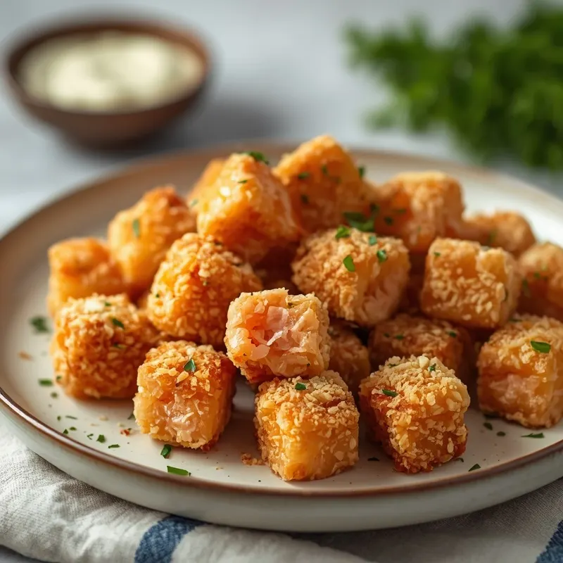Crispy Garlic Parmesan Salmon Bites Crispy Garlic Parmesan Salmon Bites