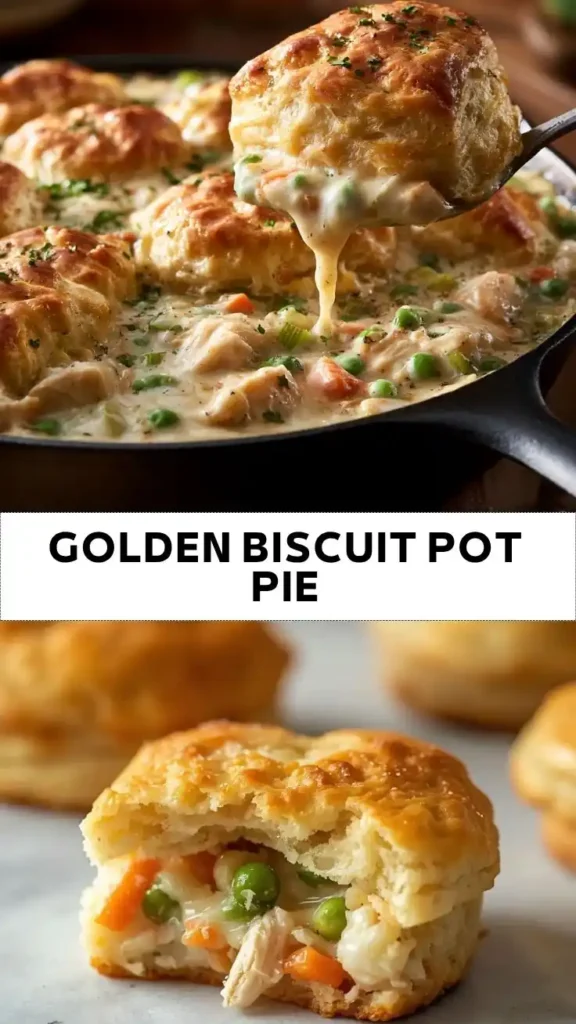 Golden Biscuit Pot Pie Recipe – Easy Chicken Biscuit Casserole