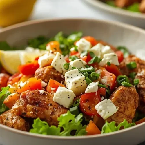 greek chicken wrap bowls recipe