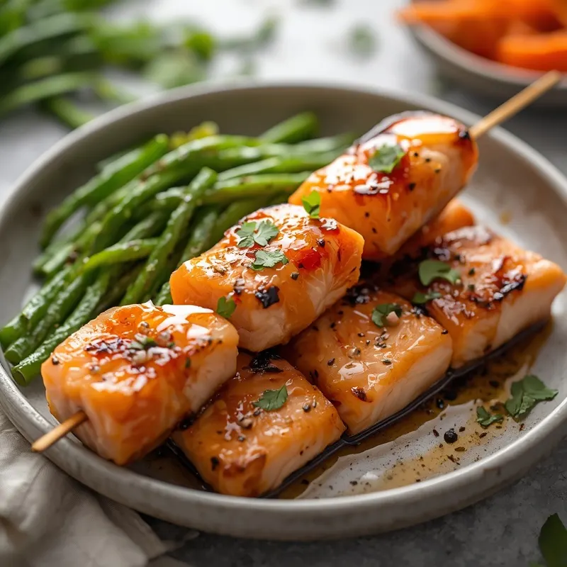 Juicy Honey Garlic Salmon Skewers Juicy Honey Garlic Salmon Skewers