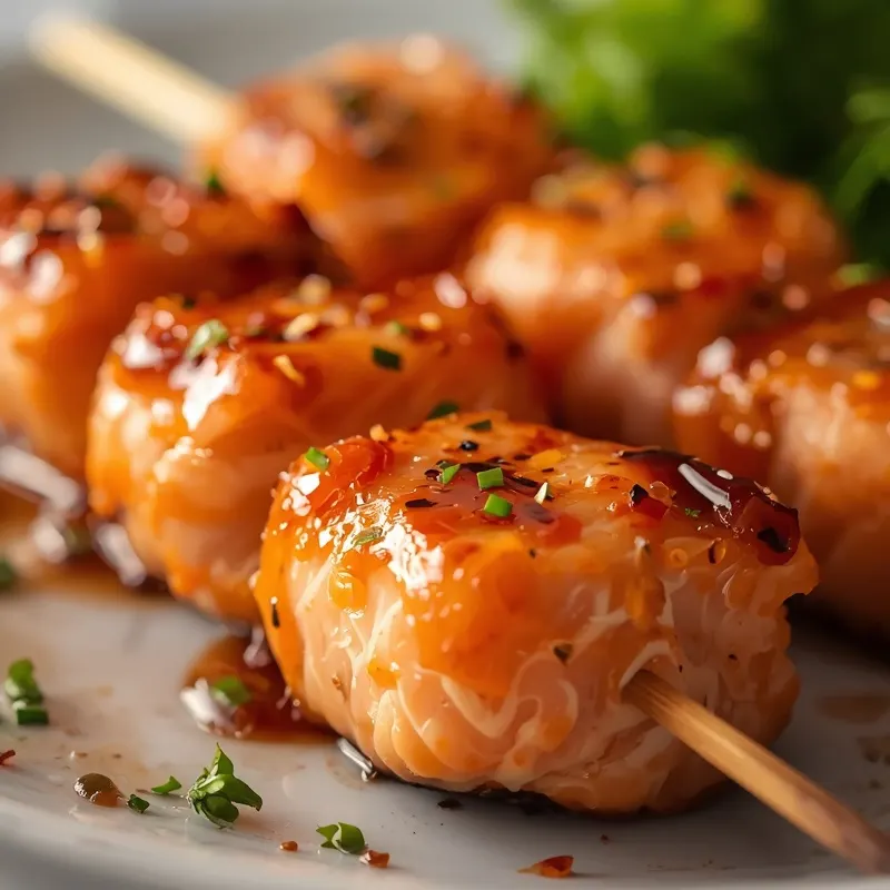 Juicy Honey Garlic Salmon Skewers Juicy Honey Garlic Salmon Skewers