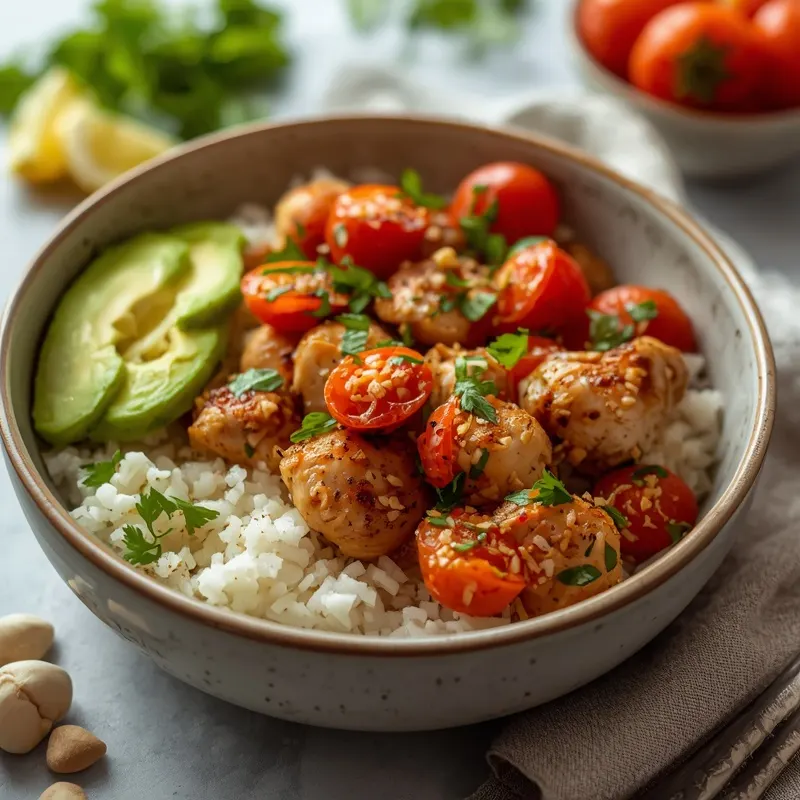 Colorful Meal Prep Mediterranean Chicken Rice Bowls