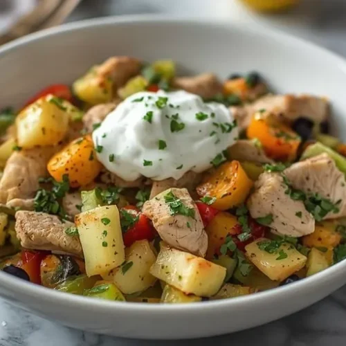 mediterranean lemon oregano chicken bowls recipe