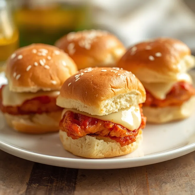 Cheesy Mini Chicken Parmesan Sliders Cheesy Mini Chicken Parmesan Sliders