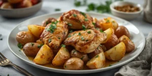 Juicy One Pan Garlic Butter Chicken Potatoes