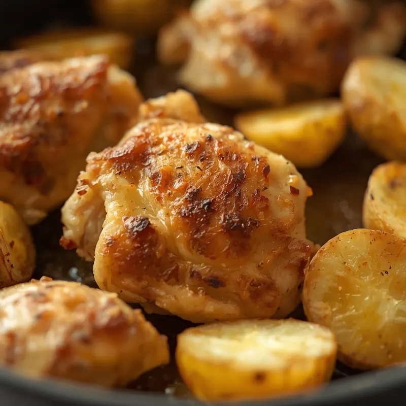 Juicy One Pan Garlic Butter Chicken Potatoes
