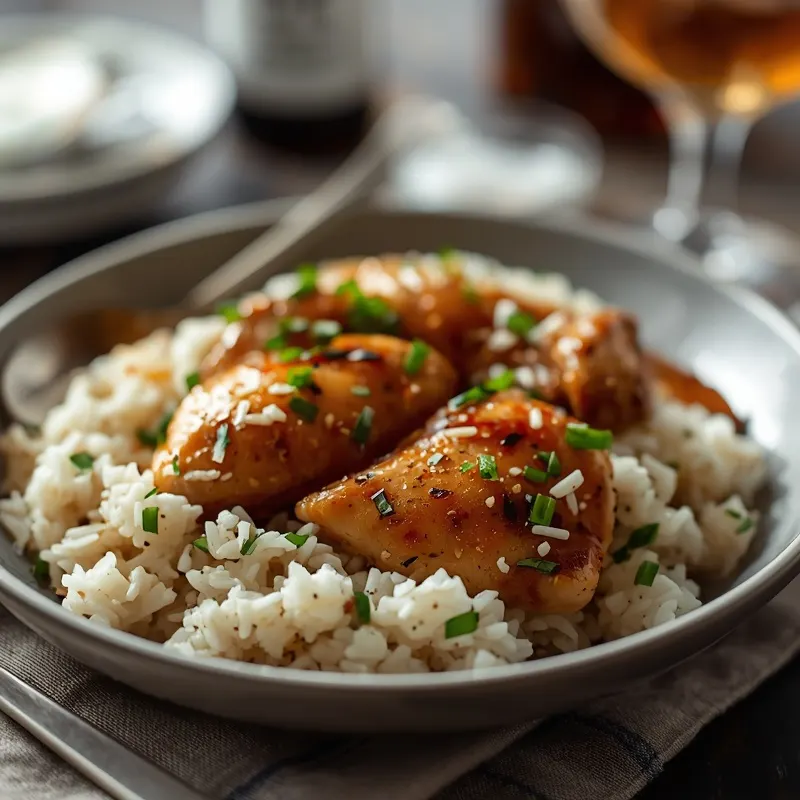 Juicy One Pan Honey Garlic Chicken Rice Bake
