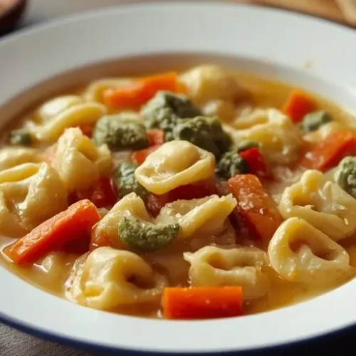 one pot creamy tortellini vegetable soup recipe