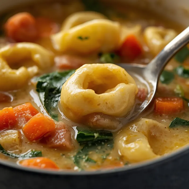 Cozy One Pot Creamy Tortellini Vegetable Soup
