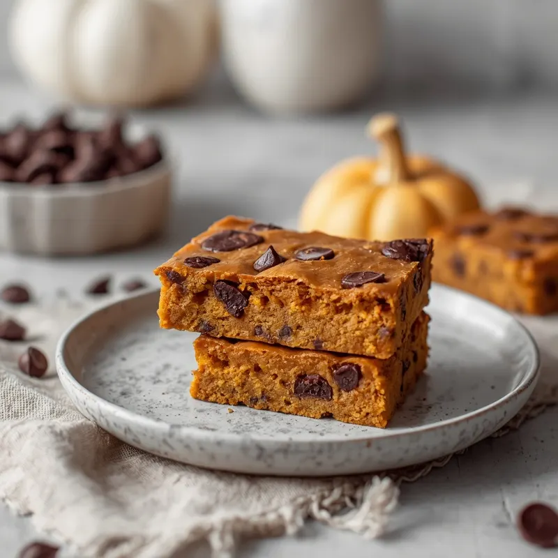Soft Pumpkin Chocolate Chip Lunchbox Bars with Cozy Fall Flavor