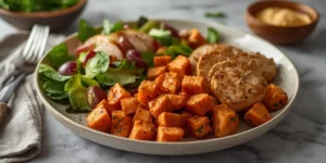 Fresh Roasted Sweet Potato Chicken Salad