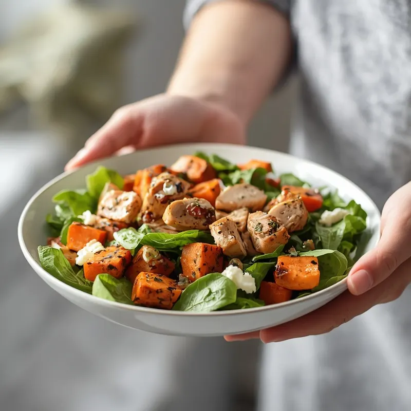 Fresh Roasted Sweet Potato Chicken Salad
