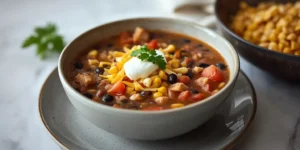 Hearty Slow Cooker Chicken Taco Soup