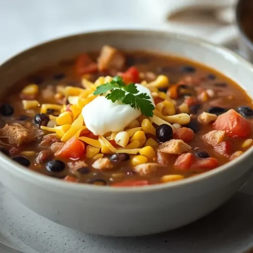 slow cooker chicken taco soup recipe