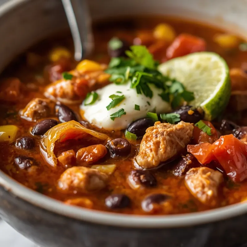 Hearty Slow Cooker Chicken Taco Soup Hearty Slow Cooker Chicken Taco Soup