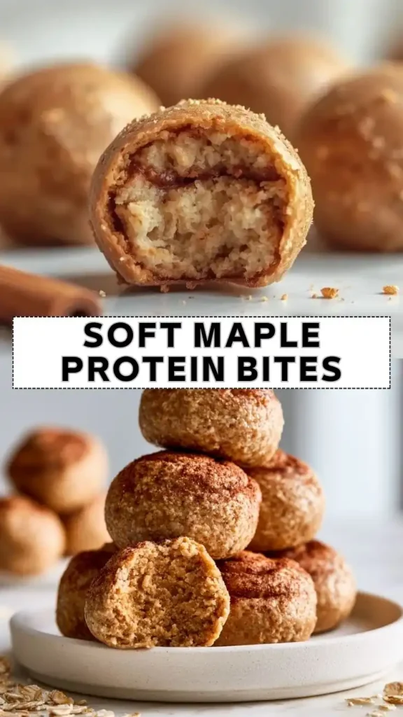 Soft Maple Protein Bites Soft maple protein bites made with oats, maple syrup, and protein powder for a healthy no-bake snack.