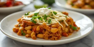Cheesy White Bean Chicken Chili Bake