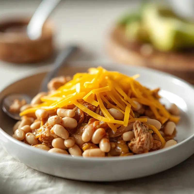 Cheesy White Bean Chicken Chili Bake