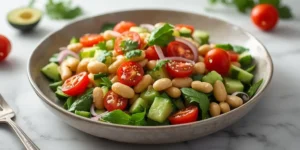 Fresh White Bean Cucumber Lunch Salad