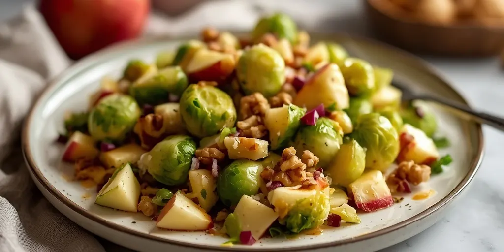 apple cheddar brussels sprouts salad recipe