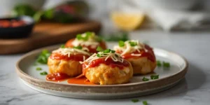 Golden Baked Buffalo Chicken Pizza Rolls