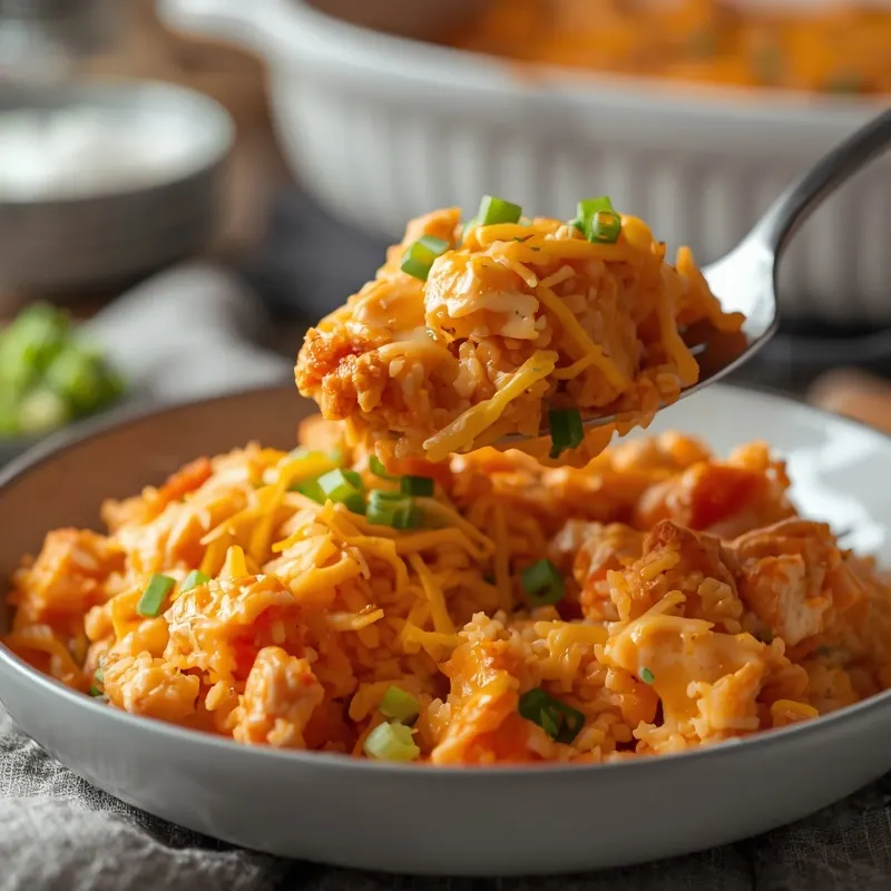 Golden Baked Buffalo Chicken Rice Casserole Golden Baked Buffalo Chicken Rice Casserole