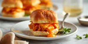 Golden Baked Buffalo Chicken Sliders