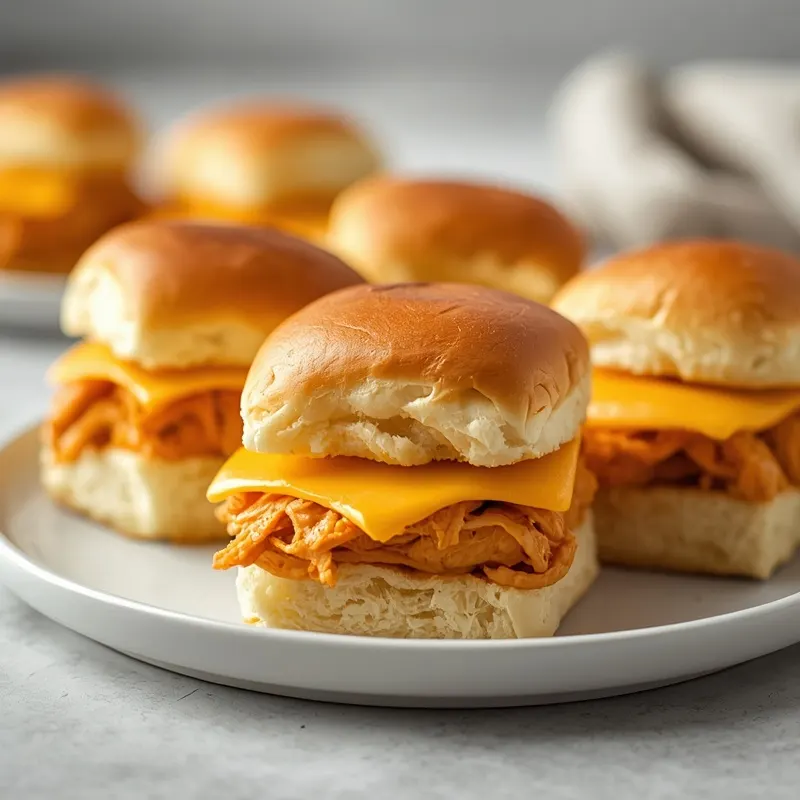 Golden Baked Buffalo Chicken Sliders