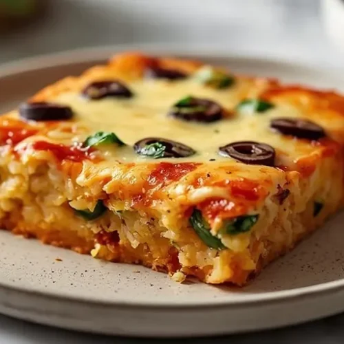 baked cheese pizza rice casserole recipe